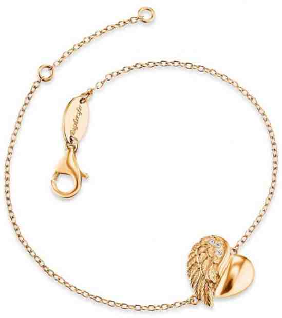 Engelsrufer Pozlacený stříbrný náramek Srdce s andělským křídlem a zirkony ERB-LILHW-G + 2 měsíce na vrácení zboží