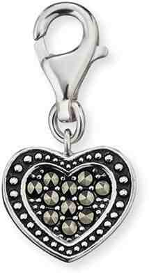 Engelsrufer Stříbrný přívěsek na náramek Srdce s markazity ERC-HEART-MA + 2 měsíce na vrácení zboží