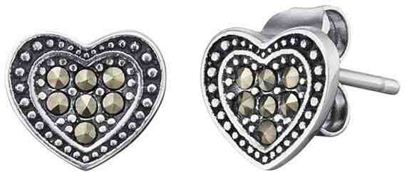 Engelsrufer Stříbrné náušnice Srdce s markazity ERE-HEART-MA-ST + 2 měsíce na vrácení zboží