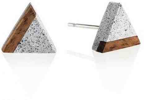Gravelli Peckové náušnice z betonu a dřeva Triangle Wood GJEWWOG003UN + 2 měsíce na vrácení zboží