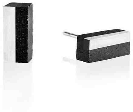 Gravelli Náušnice z betonu a oceli Block Steel GJEWSSA004UN + 2 měsíce na vrácení zboží
