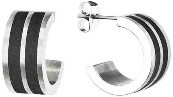 Gravelli Kruhové ocelové náušnice s betonem Fusion GJEWSSA101UN + 2 měsíce na vrácení zboží