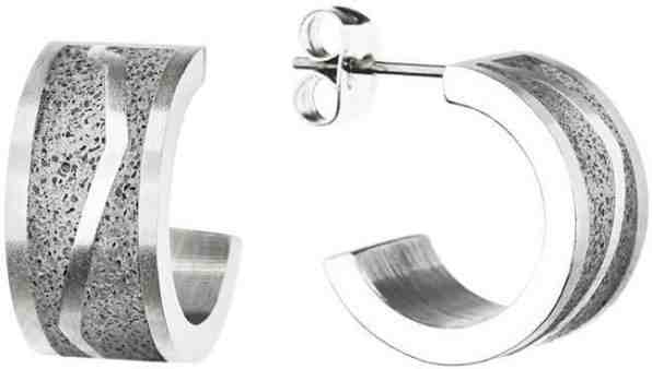 Gravelli Kruhové ocelové náušnice s betonem Split GJEWSSG102UN + 2 měsíce na vrácení zboží