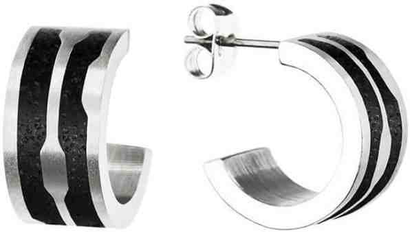 Gravelli Kruhové ocelové náušnice s betonem Split GJEWSSA104UN + 2 měsíce na vrácení zboží