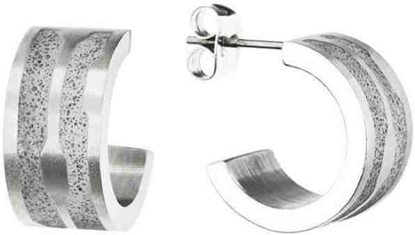 Gravelli Kruhové ocelové náušnice s betonem Split GJEWSSG104UN + 2 měsíce na vrácení zboží