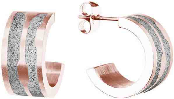 Gravelli Kruhové ocelové náušnice s betonem Split GJEWRGG104UN + 2 měsíce na vrácení zboží