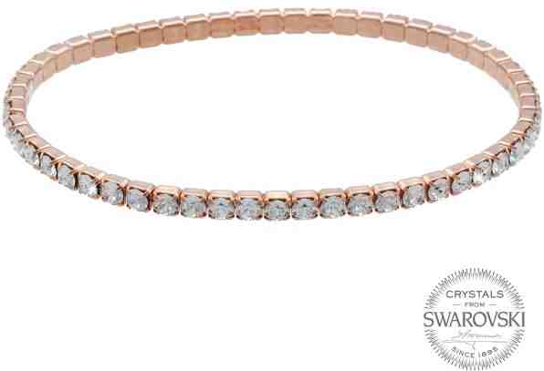 Levien Třpytivý růžový pozlacený náramek s čirými krystaly 1463848 + 2 měsíce na vrácení zboží