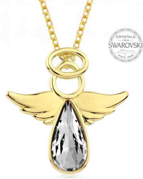 Levien Pozlacený náhrdelník s krystalem Angel Rafael + 2 měsíce na vrácení zboží