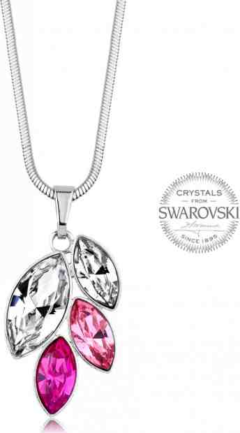 Levien Náhrdelník s růžovými krystaly Navette + 2 měsíce na vrácení zboží