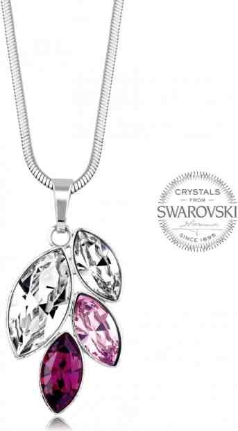 Levien Náhrdelník s fialovými krystaly Navette + 2 měsíce na vrácení zboží