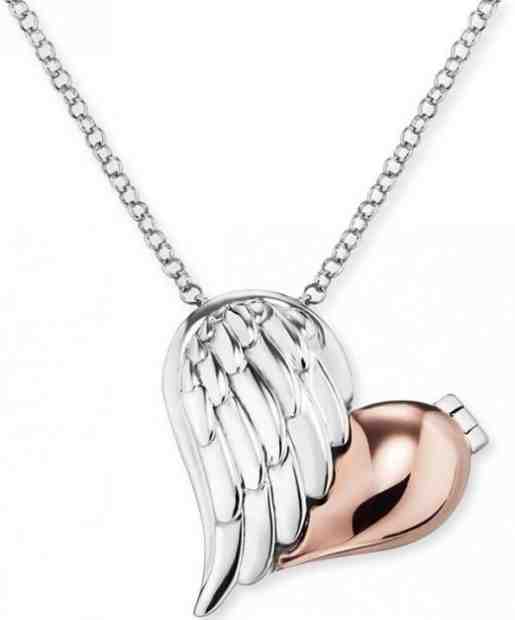 Engelsrufer Stříbrný bicolor náhrdelník Medailonek srdce s křídlem ERN-WITHLOVE-2B + 2 měsíce na vrácení zboží
