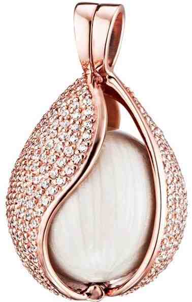 Engelsrufer Růžově zlacený stříbrný přívěsek Andělský zvonek Slza z nebe s bílou rolničkou a zirkony ERP-20-TEARBIZR + 2 měsíce na vrácení zboží