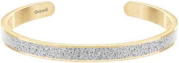 Gravelli Pevný ocelový náramek s betonem Fusion Thin zlatá/šedá GJBWYGG101UN + 2 měsíce na vrácení zboží