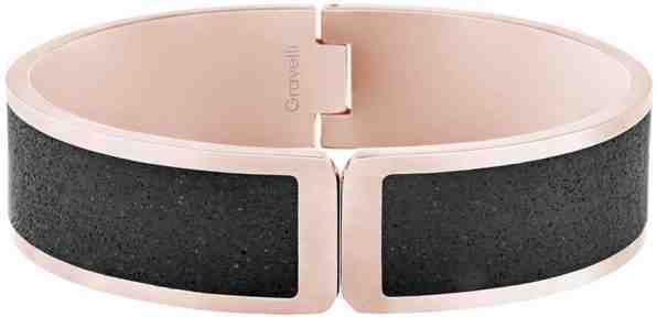 Gravelli Pevný otvírací náramek z oceli s betonem Fusion Hinged bronzová/atracitová GJBWRGA111UN + 2 měsíce na vrácení zboží