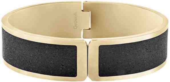 Gravelli Pevný otvírací náramek z oceli s betonem Fusion Hinged zlatá/atracitová GJBWYGA111UN + 2 měsíce na vrácení zboží