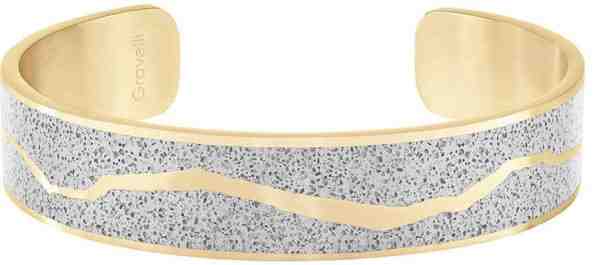 Gravelli Pevný ocelový náramek s betonem Split zlatá/šedá GJBWYGG102UN + 2 měsíce na vrácení zboží