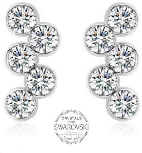 Levien Slušivé náušnice Chaton Crystal E26021RH + 2 měsíce na vrácení zboží