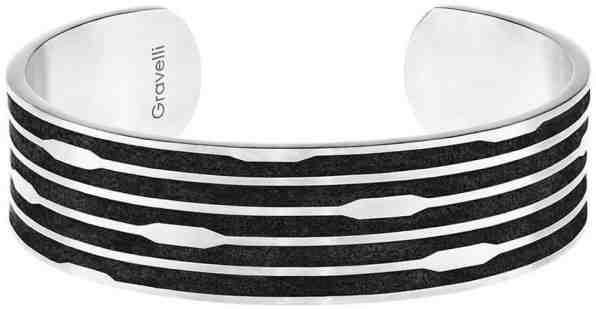 Gravelli Pevný ocelový náramek s betonem Flow ocelová/atracitová GJBWSSA104UN + 2 měsíce na vrácení zboží