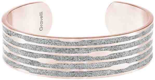 Gravelli Pevný ocelový náramek s betonem Flow bronzová/šedá GJBWRGG104UN + 2 měsíce na vrácení zboží