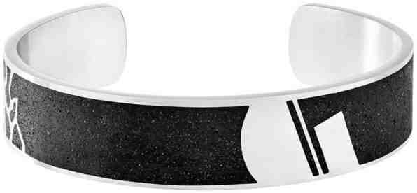 Gravelli Pevný ocelový náramek s betonem Crush ocelová/atracitová GJBMSSA103UN + 2 měsíce na vrácení zboží