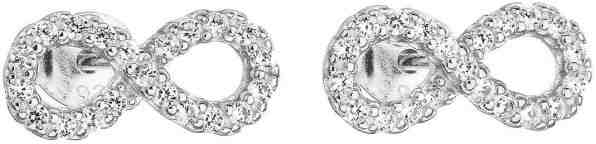 Evolution Group Stříbrné náušnice se zirkonem bílé nekonečno 11047.1 + 2 měsíce na vrácení zboží