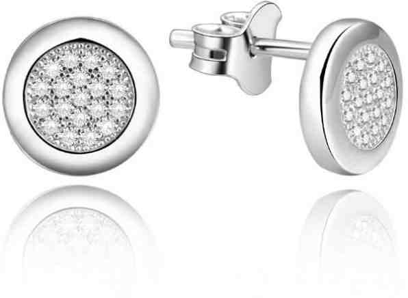 Beneto Stříbrné náušnice pecky AGUP1187 + 2 měsíce na vrácení zboží