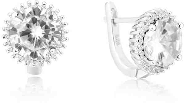 Beneto Stříbrné třpytivé náušnice AGU1202 + 2 měsíce na vrácení zboží