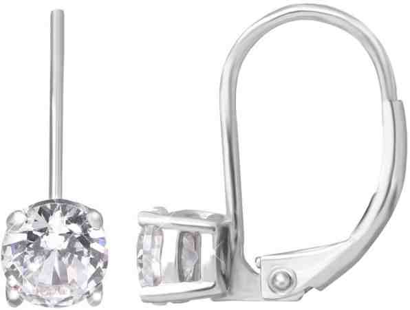 Beneto Stříbrné náušnice s čirými krystaly AGUC196/5 + 2 měsíce na vrácení zboží