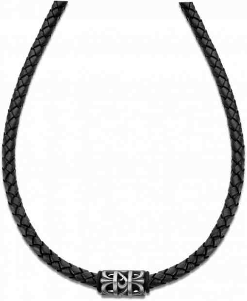 Lotus Style Černý kožený náhrdelník LS2069-1/2 + 2 měsíce na vrácení zboží