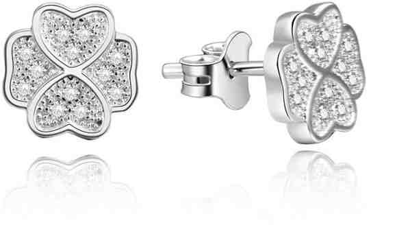 Beneto Stříbrné náušnice čtyřlístky AGUP1193 + 2 měsíce na vrácení zboží