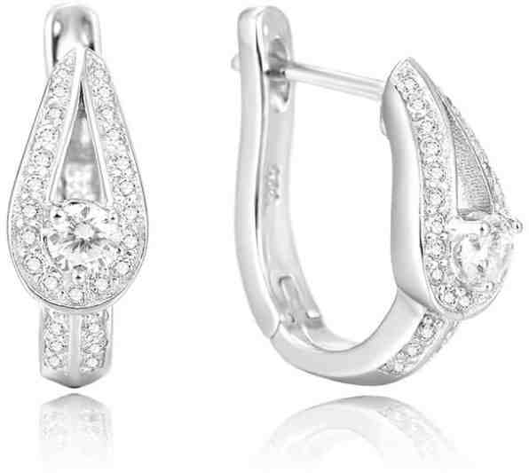 Beneto Třpytivé stříbrné náušnice AGU1174 + 2 měsíce na vrácení zboží