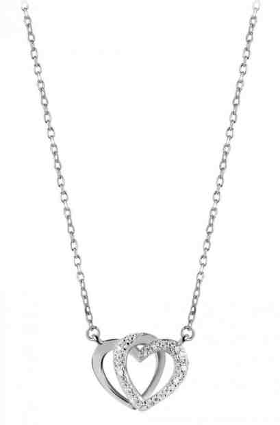 Beneto Stříbrný náhrdelník se srdíčkem AGS779/48 + 2 měsíce na vrácení zboží