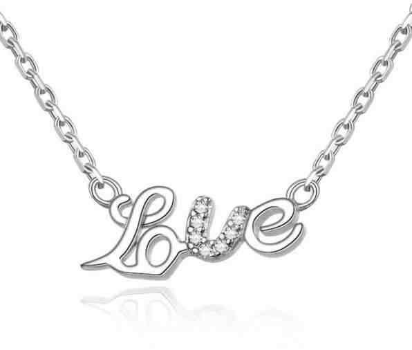 Beneto Stříbrný náhrdelník Love AGS271/48 + 2 měsíce na vrácení zboží