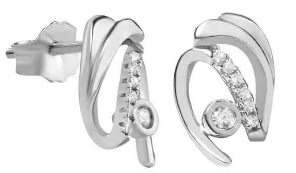 Silver Cat Stříbrné náušnice se zirkony SC322 + 2 měsíce na vrácení zboží