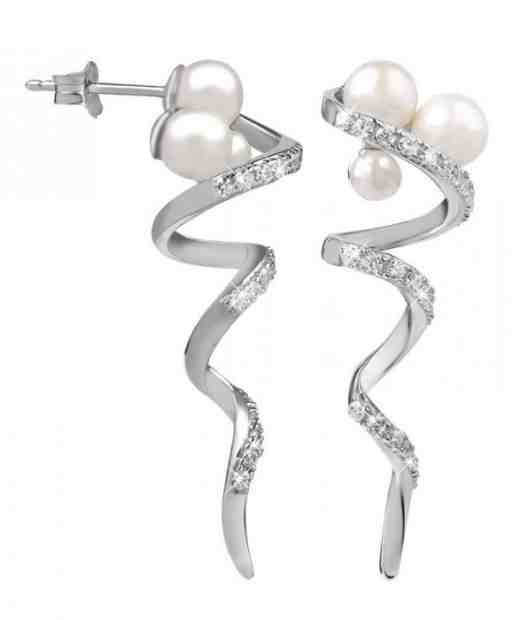 Silver Cat Luxusní stříbrné náušnice se zirkony a perlou SC343 + 2 měsíce na vrácení zboží