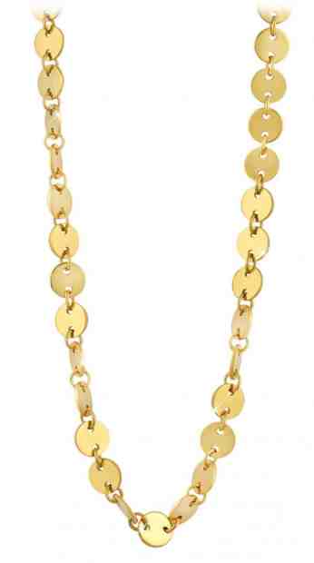 Troli Stylový penízkový náhrdelník z pozlacené oceli + 2 měsíce na vrácení zboží