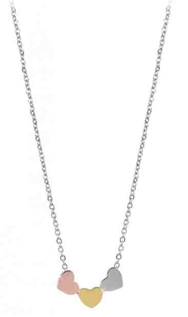 Troli Romantický bronzový náhrdelník s tricolor srdíčky + 2 měsíce na vrácení zboží