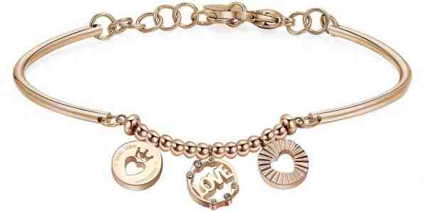 Brosway Ocelový náramek se srdíčky Chakra BHK380 + 2 měsíce na vrácení zboží