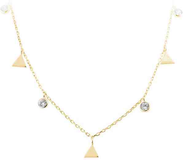 JVD Stříbrný náhrdelník s trojúhelníky SVLN0261SH2GO42 + 2 měsíce na vrácení zboží