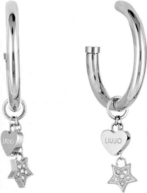 Liu.Jo Ocelové náušnice kruhy se srdíčkem a hvězdičkou LJ1410 + 2 měsíce na vrácení zboží