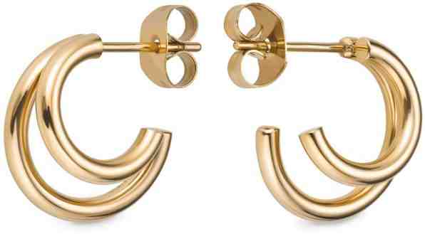 Rosefield Pozlacené kruhové náušnice Double Hoop Small DHEG-J227 + 2 měsíce na vrácení zboží