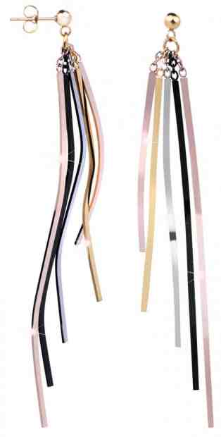 Troli Dlouhé čtyřbarevné náušnice s pěti přívěsky + 2 měsíce na vrácení zboží