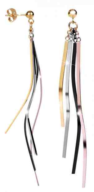 Troli Dlouhé čtyřbarevné náušnice se čtyřmi přívěsky + 2 měsíce na vrácení zboží