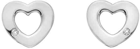 Hot Diamonds Stříbrné srdíčkové náušnice s pravými diamanty Amulets DE616 + 2 měsíce na vrácení zboží