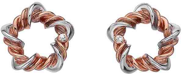 Hot Diamonds Bicolor stříbrné náušnice s diamanty Vine DE620 + 2 měsíce na vrácení zboží