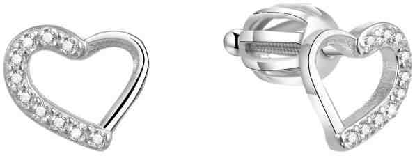 Beneto Stříbrné srdíčkové náušnice AGUP1423S + 2 měsíce na vrácení zboží