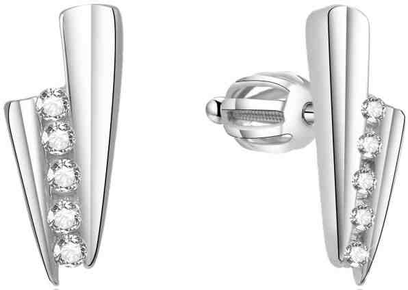 Beneto Stříbrné třpytivé náušnice AGUP1435S + 2 měsíce na vrácení zboží
