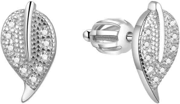 Beneto Stříbrné lístečkové náušnice AGUP1437S + 2 měsíce na vrácení zboží