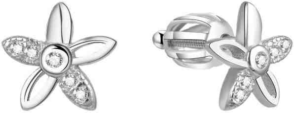 Beneto Stříbrné třpytivé náušnice kytičky AGUP1463S + 2 měsíce na vrácení zboží