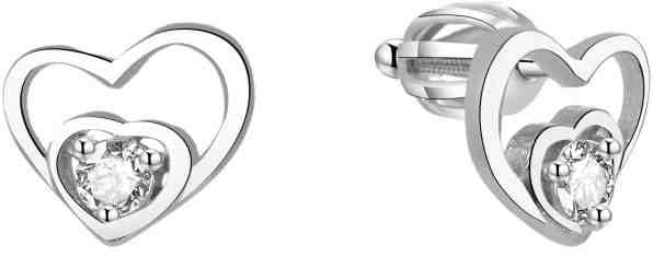 Beneto Stříbrné srdíčkové náušnice AGUP1472S + 2 měsíce na vrácení zboží